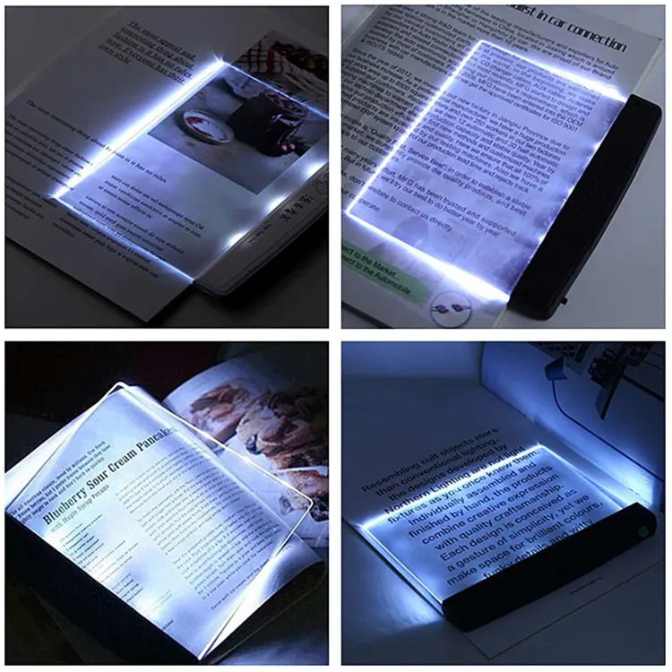 Portable Battery Powered Eye Care Clip-On Book Lights Lightwedge Light Panel Book Reading Lamp Bedroom Book Lights