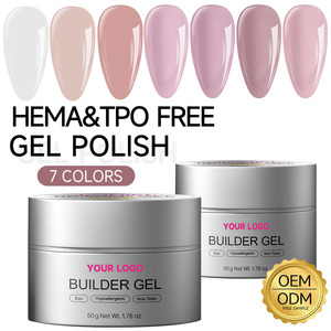เจลต่อเล็บยูวี OEM ขายส่ง ไม่มีส่วนผสมของ Hema และ TPO ขนาด 50 กรัม ตัวอย่างฟรี เจลต่อเล็บแข็งสำหรับร้านทำเล็บ - Product Image 1