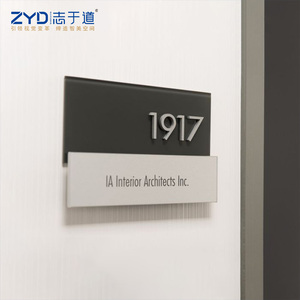 Plaque de signalisation de porte <span class=keywords><strong>moderne</strong></span> et élégante en acrylique peint, avec graphiques UV et lettrage 3D, pour bureaux de startups, salles de réunion et comme accessoire de signalisation - Product Image 2