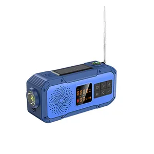 D589 DAB NOAA WB调频调幅收音机大声音箱超低音蓝牙扬声器户外太阳能无线扬声器带发光二极管灯