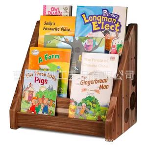 Wooden Children's Bookshelf <b>Tabletop</b> 4 Layers Durable <b>Storage</b> Rack For Kids Reading - Product Image 1