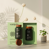 Bouteille en verre dépoli à large ouverture pour pilules, 60-90 pièces, avec bouchon en bois de bambou, pour usage médical, vente en gros