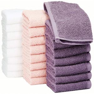 Mve pour Frottana, débarbouillette en coton 100% égyptien, 15 x 20 cm, à poils coupés, couleur unie - Product Image 4