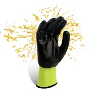 Guantes de Trabajo de Seguridad para Logística de Almacén, Forro de Poliéster, Recubrimiento de Nitrilo, Resistentes al Aceite y a la Abrasión