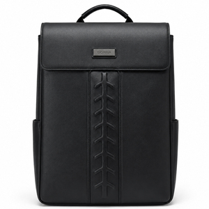 Sac à dos de voyage en cuir PU noir personnalisé, grande capacité, sac à dos pour ordinateur portable, sac à dos minimaliste décontracté pour l'école, pour hommes et femmes - Product Image 3