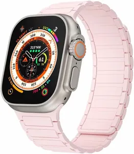 Vrouwen Horloge Band N52 Sterke Magneten 38/41/40Mm Sport Siliconen Magnetische Horlogeband Voor Apple Watch Serie 9 8 7 6 5