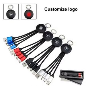 Cable LED con Logotipo Personalizado, 3 en 1, Corto |   Artículo Promocional Innovador para Eventos Empresariales |   Solución de Marca Única - Product Image 3