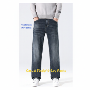Pantalones vaqueros rectos transpirables para hombre: pantalones vaqueros ligeros y flexibles diseñados para la comodidad durante todo el día y un ajuste clásico - Product Image 1