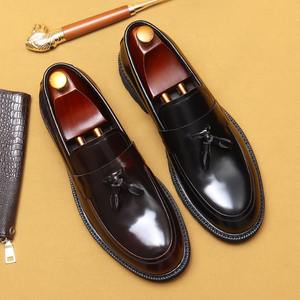 Men's genuine leather thick-soled casual business formal <b>shoes</b> - Product Image 6