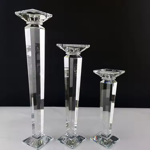 High Quality Handmade Modern <strong>Hurricane</strong> 3-Pillar K9 Crystal Glass <strong>Candle</strong> Holder Set Wedding &amp; Valentine's Day Gift - Product Image 3