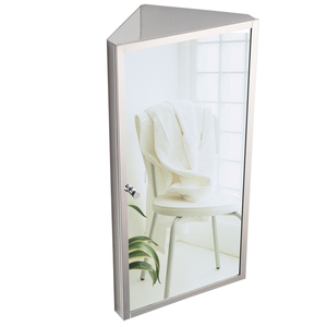 8V in acciaio inox triangolo bagno <span class=keywords><strong>specchio</strong></span> armadio Hole-Free appesa a parete per piccolo appartamento angolo deposito wc - Product Image 4