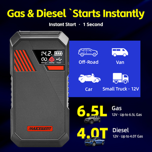 Démarreur de batterie portable avec écran numérique, charge inversée, batterie au lithium fer phosphate et fonction de banque d'alimentation d'urgence pour voiture - Product Image 3