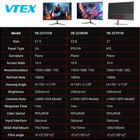 Moniteur de jeu pour ordinateur PC 21,5/23,8/24,5/27 pouces, 120 Hz, haut-parleurs intégrés, 250 nit, montage mural, ultra-rapide 1 ms, rétroéclairage RVB, bureau