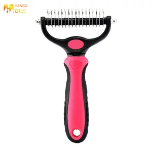 Escova desembaraçadora de pelo encaracolado, pente grande de metal para remover pelos do gato, para cães