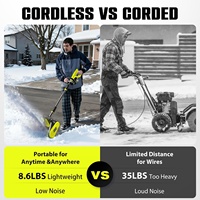 Litekon 40V Pelle à neige sans fil sans balais 13 pouces Souffleuse à neige électrique 2 batteries 40Ah Portée de 30 pieds Charge rapide
