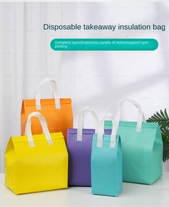 Sac isotherme non tissé pour repas à emporter avec fermeture éclair, design pliable et portable - Product Image 1