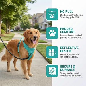 Harnais de chien rembourré doux, réglable, respirant, imperméable, en PVC et silicone, résistant, tactique, avec logo personnalisé - Product Image 3