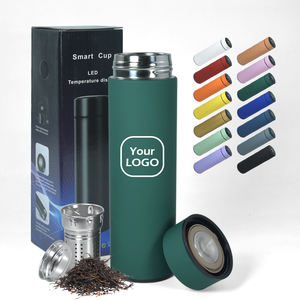 Kustom 17oz 500ml karet Matte lapisan Termos tampilan suhu perjalanan baja nirkarat termal pintar botol air terisolasi - Product Image 1