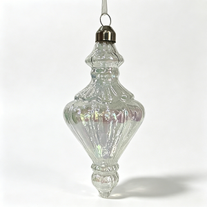 Ornements de Noël en verre transparent irisé à nervures verticales, décorations suspendues pour arbre de Noël de style européen en forme de <span class=keywords><strong>gourde</strong></span> - Product Image 4