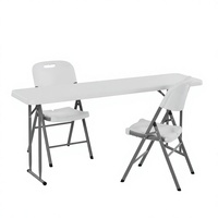Table pliante longue multi-usage Moon Wholesale 183 cm, plateau en plastique non pliable, bureau portable pour salle de conférence