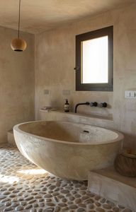 อ่างอาบน้ำธรรมชาติแบบตั้งเองขนาดพิเศษอ่างอาบน้ำขนาดใหญ่หรูหราแบบพรีเมี่ยมสำหรับห้องน้ำขนาดใหญ่การออกแบบที่ทันสมัย - Product Image 4