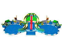 Parc aquatique gonflable en PVC durable, toboggan aquatique en forme d'éléphant, aire de jeux aquatique pour enfants et adultes, utilisation commerciale intérieure et extérieure