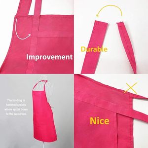 Tabliers roses en gros, tabliers unisexes pour adultes et filles avec poches, tabliers de cuisine roses réutilisables et imperméables, idéaux pour la cuisine - Product Image 5