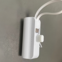 Mini Power Bank Portable Promotionnel en Forme de T, Batterie Externe Capsule Améliorée Type Rouge à Lèvres avec Support Téléphone et Câble