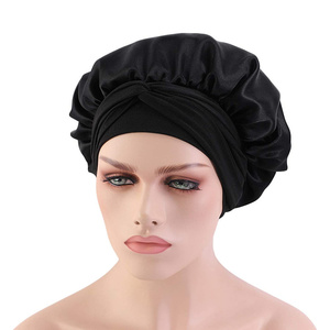 Bonnet en Satin de cheveux pour dormir bonnet de douche bonnet en soie bonnet de nuit pour femmes couvre-chef large bande élastique - Product Image 6