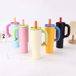 Café aislado personalizado 40Oz viaje Metal reutilizable a granel deportes Acero inoxidable al por mayor vaso con tapas y pajitas - Product Image 1