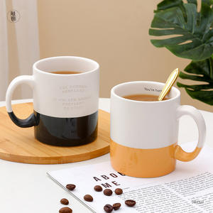 Taza de Cerámica TaoYuan Amarilla y Negra de una Sola Pieza con Asa para Uso Doméstico y Regalos DB1323 - Product Image 1