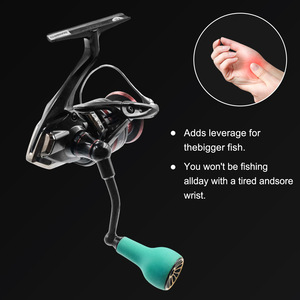 Empuñaduras de Pesca de 63 mm de Fibra de Carbono y 27 mm de TPE en Azul y Dorado para Conversión de Carrete de Spinning Shimano Vanford - Product Image 3