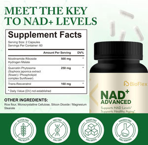 Hoge Kwaliteit Custom 500Mg Nicotinamide Riboside Nad Resveratrol Antioxidant Adult Anti-Aging Supplement Capsules Quercetine - Product Image 6