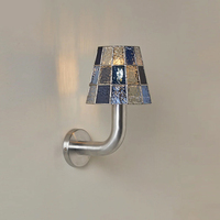 Nueva Lámpara de Pared de Mosaico de Vidrio Hecha a Mano de ZeroUNO Lighting, Estilo Turco Bohemio con Cuerpo de Hierro, Lámpara de Noche para Hotel