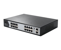 Switch PoE Gigabit Administrado en la Nube, 16 Puertos GE PoE+, 2 GE Uplink, 1 Ranura SFP, 240W, 802.3af/at, Gestión Remota por Aplicación Web para Cámaras IP