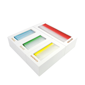 White Ziplock Bag Storage Organizer Holder for Drawer Bamboo Kitchen Bamboo Sandwich Bag Organizer Box Holders