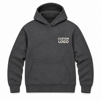Sweat-shirt à capuche pour homme, poids lourd 380 GSM, couleur anthracite, design à empiècements, style gym et streetwear, vente en gros OEM