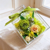 Boîte cadeau de fleurs de roses éternelles faites à la main dans un étui acrylique, avec une durée de vie de 3 à 5 ans, décoration de Noël, de mariage, de la maison, cadeau d'anniversaire