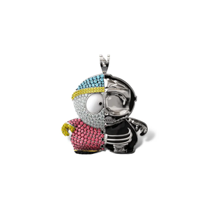 Colgante de circonita cúbica inspirado en Cartman de South Park, estilo hip hop de lujo para niños, con diseño de dibujos animados. - Product Image 1
