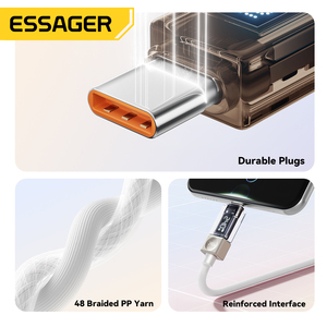 Essager ES-X76 1m 2M pd3.1 240 W đ<span class=keywords><strong>i</strong></span>ện thoạ<span class=keywords><strong>i</strong></span> di động sạc 240 Watt Loạ<span class=keywords><strong>i</strong></span> C Cáp sạc nhanh vớ<span class=keywords><strong>i</strong></span> hộp cho iPhone - Product Image 5