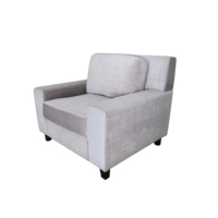 Fauteuil d'appoint moderne gris clair pour appartement, mobilier de salon, hôtel, villa, intérieur, chaise simple rembourrée en velours