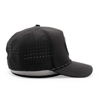 Casquettes de baseball en caoutchouc avec logo personnalisé, casquettes de baseball à 5 panneaux pour hommes, imperméable, trou découpé au laser.