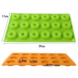 Thickened 18 Cavities Silicone Donut Mold Macaron Circle <b>Cookie</b> Cake Baking Silicone Mold - Product Image 3