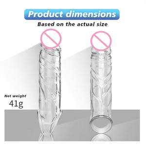 Yüksek Kaliteli Uzun Süreli Seks İçin Yeniden Kullanılabilir Yıkanabilir Silikon Penis Kılıfları %100 Su Geçirmez Yumuşak Esnek <span class=keywords><strong>3</strong></span> Boyutta Büyütücü Uzatıcı - Product Image 2