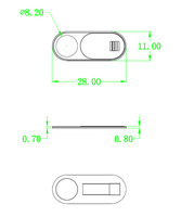 Couverture pour Webcam avec Logo personnalisé, accessoire coulissant pour couverture de Webcam