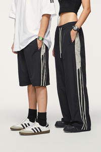 Hot Selling Custom Logo <strong>Men</strong> Patchwork Quick Dry <strong>Shorts</strong> <strong>Joggers</strong> Striped Wide <strong>Leg</strong> Pants Causal <strong>Men</strong> Sweatpants - Product Image 5