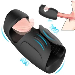 Tongue Licking Vibrator Sex Toy Glans Stimulator Penis Massage Delay Ejaculation Penis Trainer Male Masturbator Cup for Men