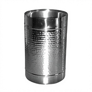Refroidisseur de vin en métal personnalisé en acier inoxydable Seau à bière Refroidisseur de champagne de luxe en acier inoxydable Refroidisseur de vin nervuré avec martelé - Product Image 1