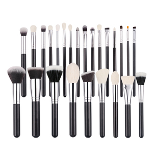 Beaili — ensemble de pinceaux de maquillage, en poil de chèvre/poney, noir, sans LOGO, personnalisé, 25 pièces, livraison gratuite - Product Image 1