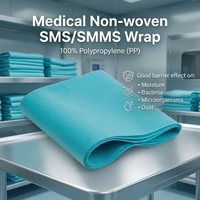 Rouleau de tissu non tissé SMS/SMMS en polypropylène spunbondé personnalisé 45 g/m²/60 g/m² pour usage médical